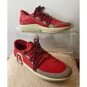Ecco Mens Red & Gray Lace-Up Casual Sneakers Size 37 US 7
